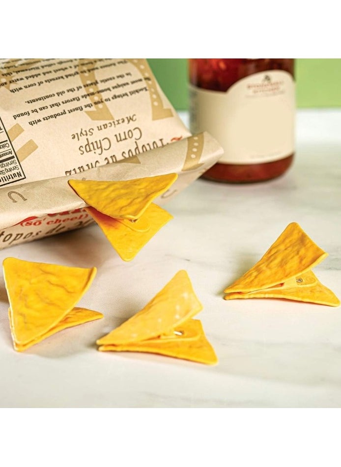 Generic - Set Of 4 Triangle Shaped Potato Chips Clips Tortilla Chips Clips For Keeping And Sealing Potato Chips Bag Tortilla Bag Or Snack Bag Important Clip In Home Kitchen Supplies Orange - Image 1