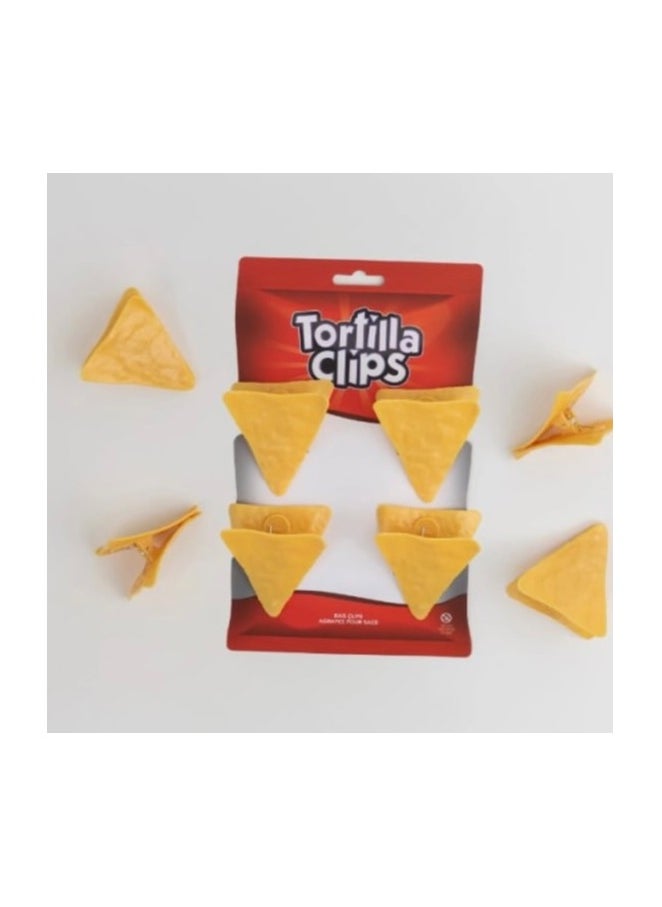 Generic - Set Of 4 Triangle Shaped Potato Chips Clips Tortilla Chips Clips For Keeping And Sealing Potato Chips Bag Tortilla Bag Or Snack Bag Important Clip In Home Kitchen Supplies Orange - Image 1