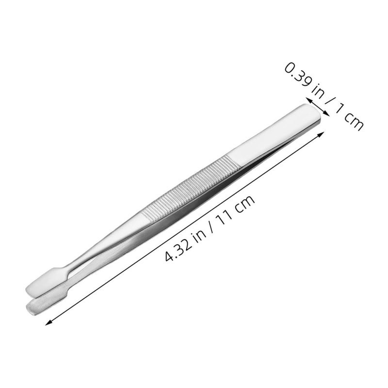 4pcs Stainless Steel Precision Flat Tip Tweezers Serrated Edges Stamp Collecting Jewelry Making Tools - Image 3