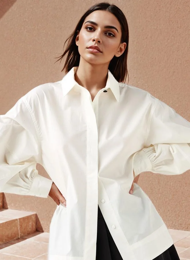 ايكونيك قميص بوبلين كلاسيكي بقصة عادية وياقة