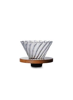 رانك  قمع تقطير V60 01 مع فلاتر قهوة v60 عدد 100 فلتر مقاس 01 حجم كبير ابيض  - Image 2