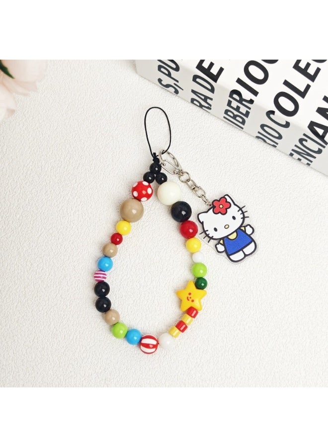 NIBEMINENT Phone Charm/ Chain Strap for Women Girls, Cartoon KT Cat Cell Phone Case Lanyard Wrist Strap