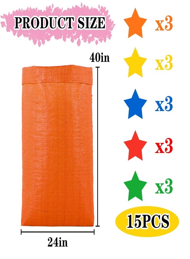 LOVYNO 15Pcs Potato Sack Race Bags Large Size Game Race Bag for Carnival Easter Christmas School Outside Lawn Sports Games, Birthday Parties, Outdoor Family Gatherings, Barbecues - Image 2