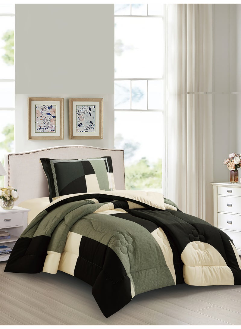 دوناتيلا طقم مفرش سرير 2 قطعة مقاس مفرد ونص يناسب سرير 120×200 , تصميم مشجر انيق , مايكروفايبر فائق النعومة , يناسب جميع الفصول  - Image 2