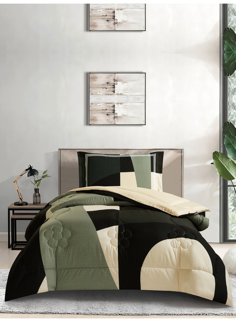 دوناتيلا طقم مفرش سرير 2 قطعة مقاس مفرد ونص يناسب سرير 120×200 , تصميم مشجر انيق , مايكروفايبر فائق النعومة , يناسب جميع الفصول  - Image 1