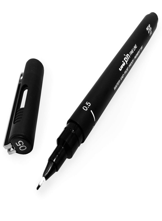 Uni Pin Fineliner Drawing Pen - Sketching Set - Sepia/Black Ink - 0.1/0.5mm - Set of 3 - Image 3