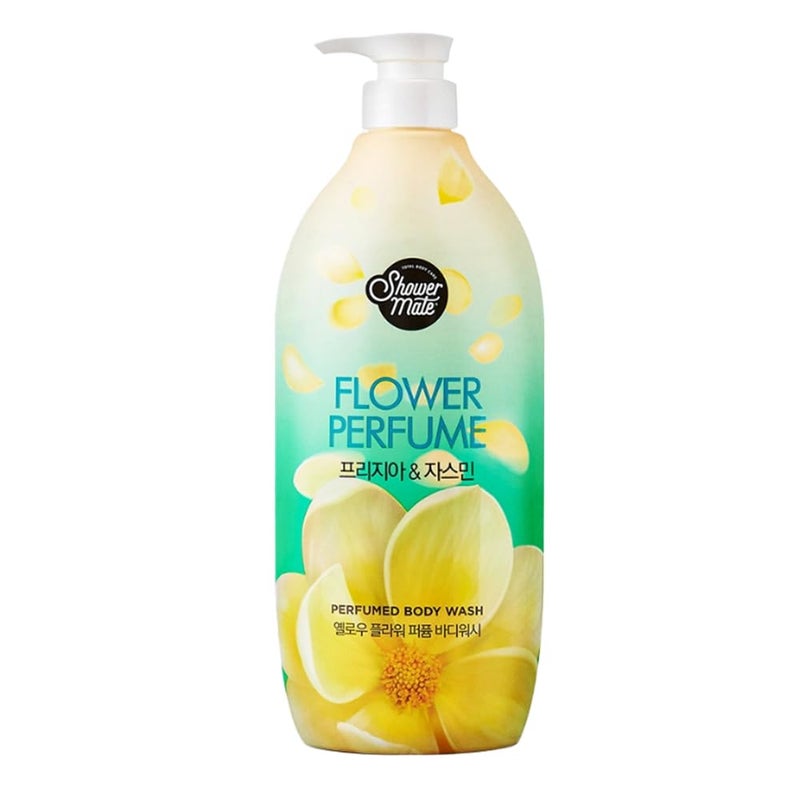 Shower Mate Flower Perfume Body Wash 4057 fl oz 12 L Yellow Freesia Jasmine - Image 1