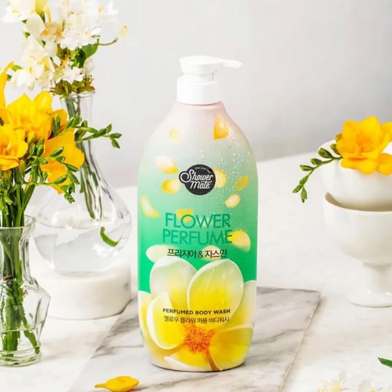 Shower Mate Flower Perfume Body Wash 4057 fl oz 12 L Yellow Freesia Jasmine - Image 3