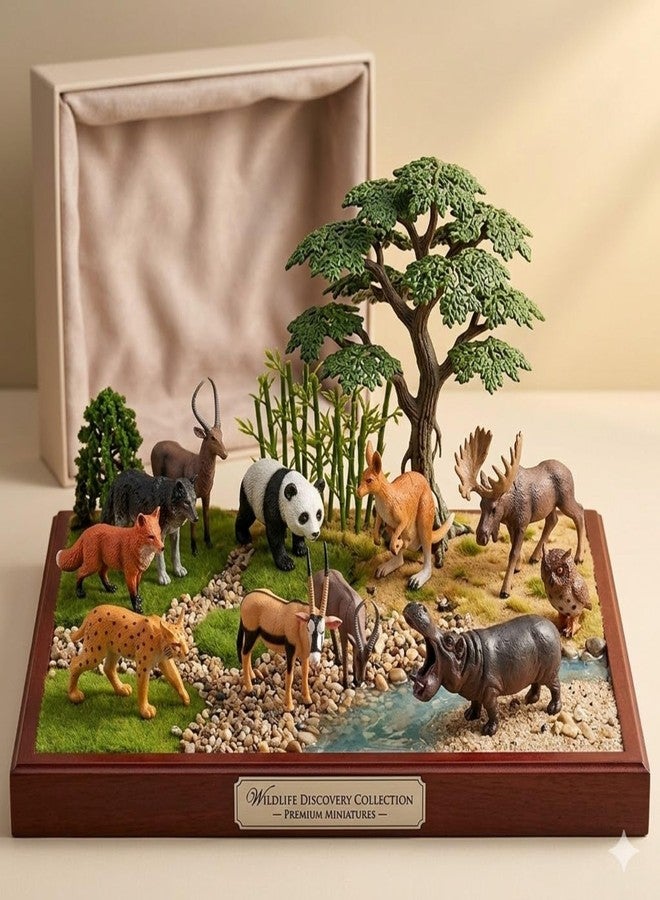 MALLEXO BIG SIZE 12PCs Wildlife Jungle Animals Toys for Kids 3+| Realistic Forest Animal Action Figures Zoo Janwar Toy Set for Boys & Girls School Project Toys Birthday Children Decor | Education Item - Image 2