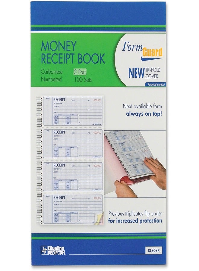 Rediform Formguard Money Receipt Book, 2.75 x 7 Inch, 4x100 Receipts (8L808R) - Image 2