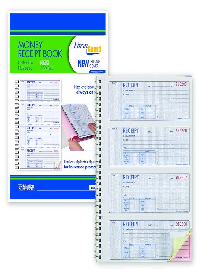 Rediform Formguard Money Receipt Book, 2.75 x 7 Inch, 4x100 Receipts (8L808R) - Image 5