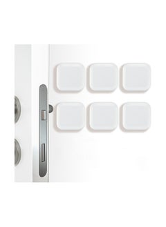 Generic 6 PCS Door Stopper Wall Protector - Clear Square Wall Protectors for Door Knobs Self Adhesive Rubber Door Handle Bumper for Walls, Shock Absorbent Wall Protector from Door Knob  - Image 1
