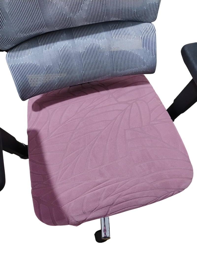 Office Chair Cover - Jacquard Lycra Washable Easy Installation - Fits Most Chairs (Pink) - Image 1