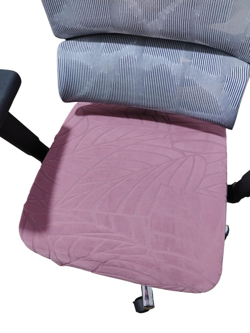 Office Chair Cover - Jacquard Lycra Washable Easy Installation - Fits Most Chairs (Pink) - Image 2