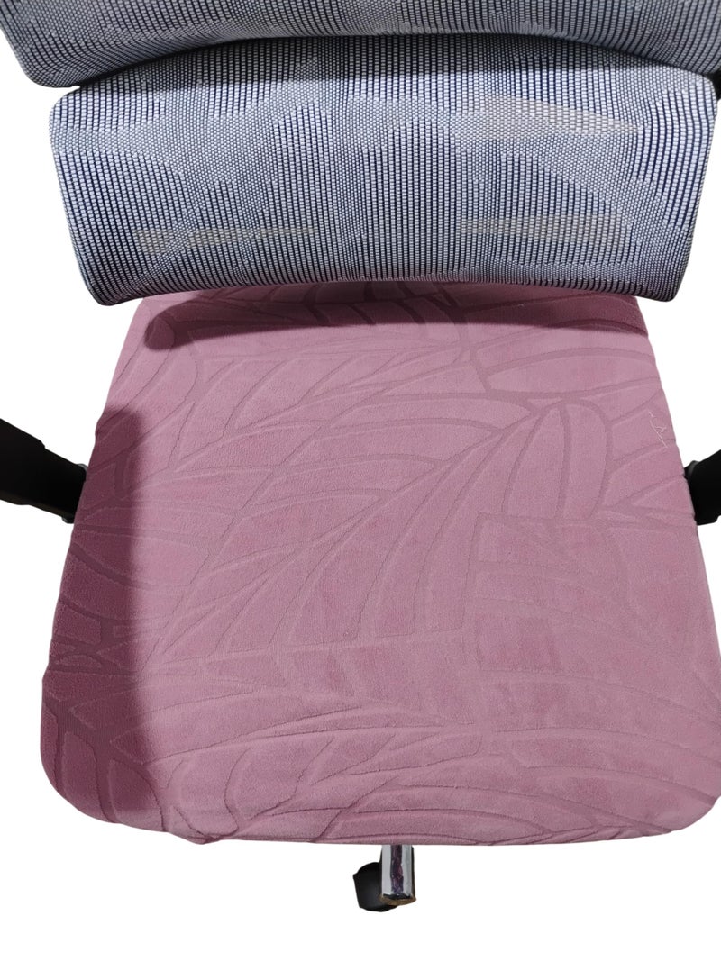 Office Chair Cover - Jacquard Lycra Washable Easy Installation - Fits Most Chairs (Pink) - Image 3