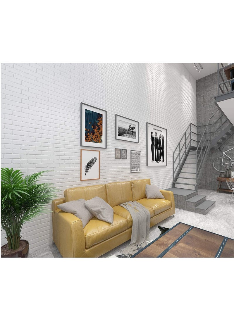 LINGWEI Wall Sticker Self Adhesive Wall Panels Waterproof PE Foam White Wallpaper 3D Wall Sticker For Living Room TV Wall and Home Decor 10pcs - Image 1