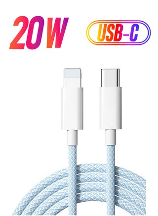 Dynamic Series Fast Charging Data Cable Type-C To iPhone Power Delivery 20W 2.4A Charger Cord Compatible with 14/13/12/11/XS Max/XS/XR/8/7/6S/6/5, iPad And More,78inch, Blue - pzsku/ZADECF1AE878893428101Z/45/_/1738233368/3115cea1-e9af-4686-89b7-34efead0f216