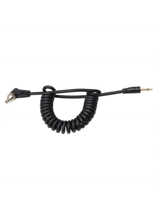 Foto&Tech 2.5 mm Jack to Male Flash PC Sync Coiled Cable with Screw Lock for Trigger Studio Light, 12-Inch Coiled to 34-Inch Max Stretch - Image 1