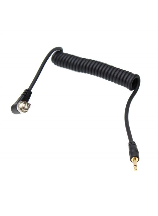Foto&Tech 2.5 mm Jack to Male Flash PC Sync Coiled Cable with Screw Lock for Trigger Studio Light, 12-Inch Coiled to 34-Inch Max Stretch - Image 3