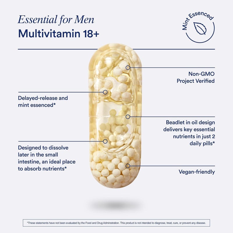 Ritual Multivitamin for Men 18 with Zinc Vitamin A and D3 for Immune Function Support Omega3 DHA B12 K2 Gluten Free NonGMO Vegan Mint Essenced 30 Day Supply - Image 5