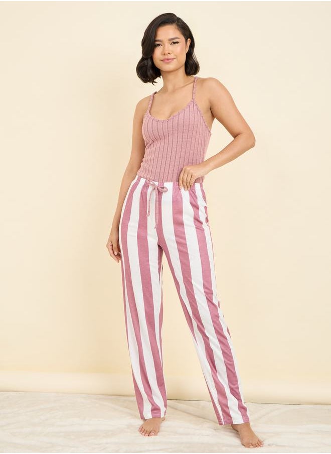Styli - Ribbed Cami and Striped Pyjama Set - Image 1