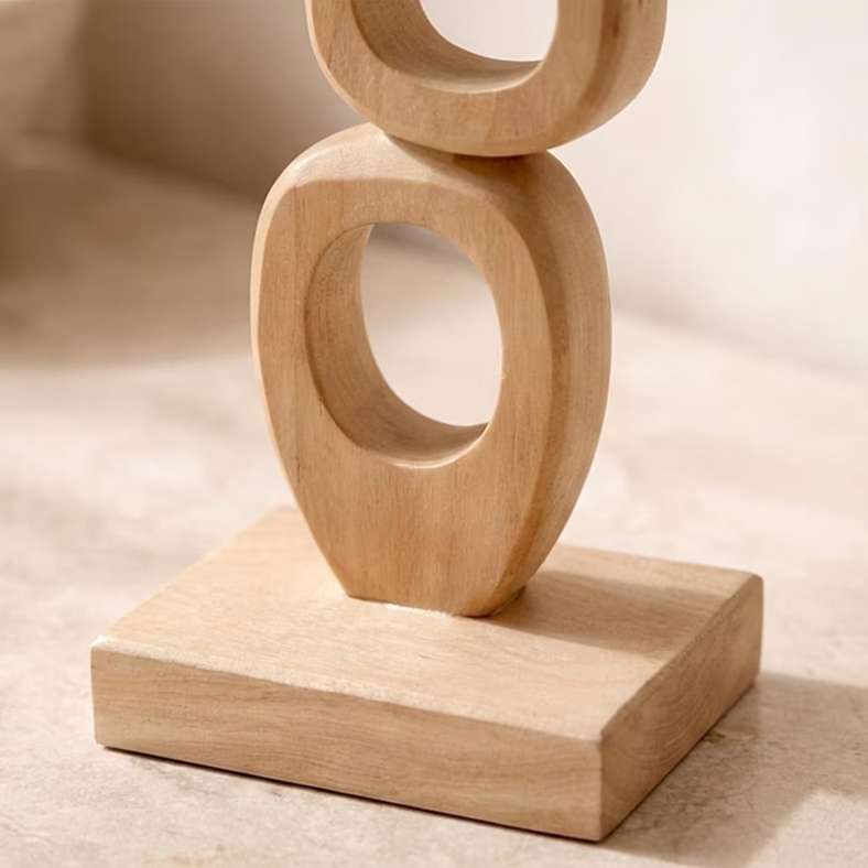 Pan Home Fia Teakwood Abstract Decor Accent 10x10x36cm - Natural - 112ATO9901259 - Image 3