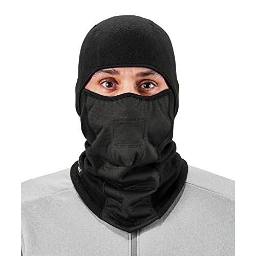 Ergodyne N-Ferno 6823 Balaclava Ski Mask, Wind-Resistant Face Mask, Hinged Design, Each, Black, One Size - Image 1