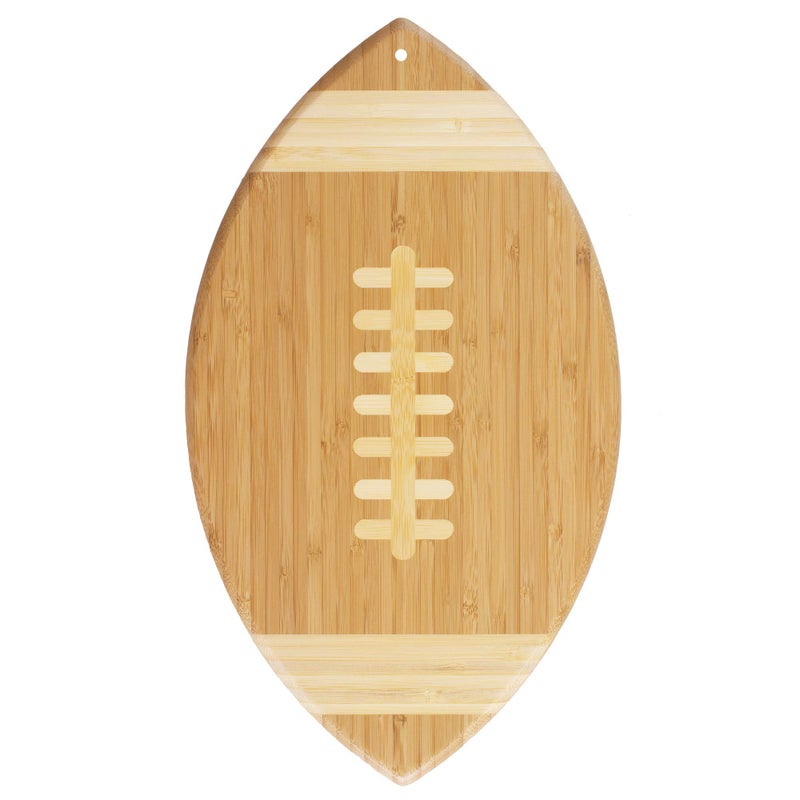 Totally Bamboo Football Shaped Bamboo Wood Cutting Board and Charcuterie Board Great Gift for Football Fans
