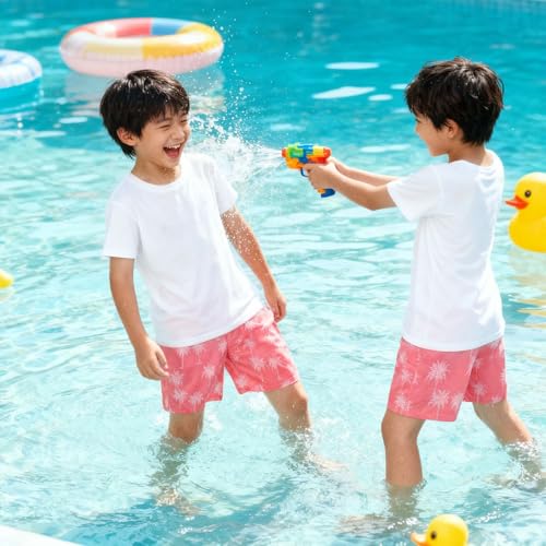 Cozople Boys Kids Swim Trunks with Compression Liner Swimwear Coconut Trees Printed Swim Shorts Summer Swimming Trunk Anti Chafe Bathing Suits Boxer Brief Swimsuits Size 14-16 - Image 2