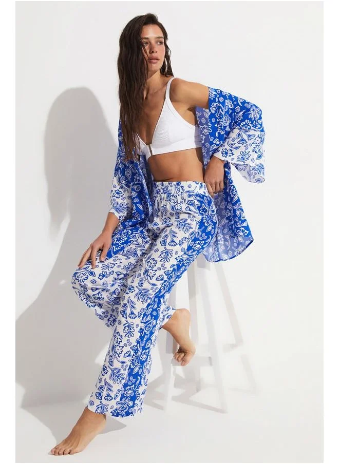 JUNE June Patterned Kimono Set Blue