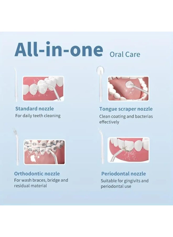 Oral 380ml Cordless Portable Oral Irrigator in ELEGANT PINK | IPX7 Waterproof Water Flosser with 4 Jet Tips, 3 Cleaning Modes & Type-C Fast Charging - Image 4