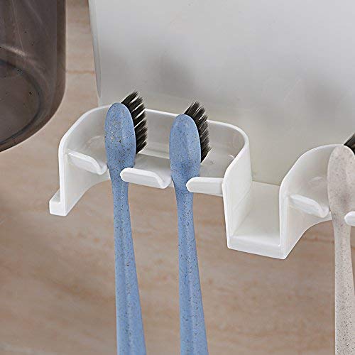 FORKLS Self Adhesive Anti dust Toothbrush Holder with 3 Cup for Bathroom - Image 4