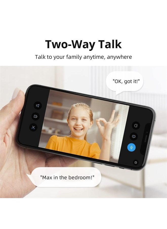 aosu - 2K Security Camera Indoor, Baby Monitor Pet Camera 360-Degree for Home Security, WiFi Camera with 5/2.4 GHz Wi-Fi, One-Touch Calls, Smart Motion Tracking, IR Night Vision, Compatible with Alexa - Image 1