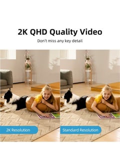 2K Security Camera Indoor, Baby Monitor Pet Camera 360-Degree for Home Security, WiFi Camera with 5/2.4 GHz Wi-Fi, One-Touch Calls, Smart Motion Tracking, IR Night Vision, Compatible with Alexa