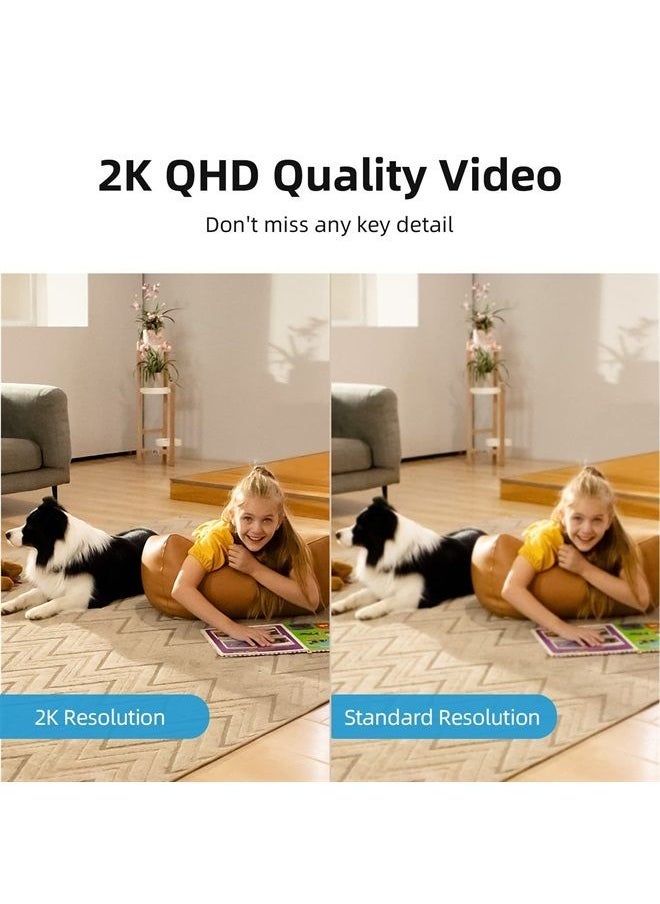 aosu - 2K Security Camera Indoor, Baby Monitor Pet Camera 360-Degree for Home Security, WiFi Camera with 5/2.4 GHz Wi-Fi, One-Touch Calls, Smart Motion Tracking, IR Night Vision, Compatible with Alexa - Image 1