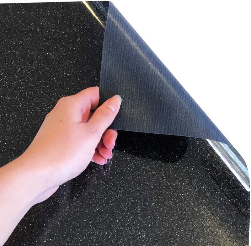 Siser Glitter HTV 118x10ft Roll  Iron on Heat Transfer Vinyl Galaxy Black - Image 2