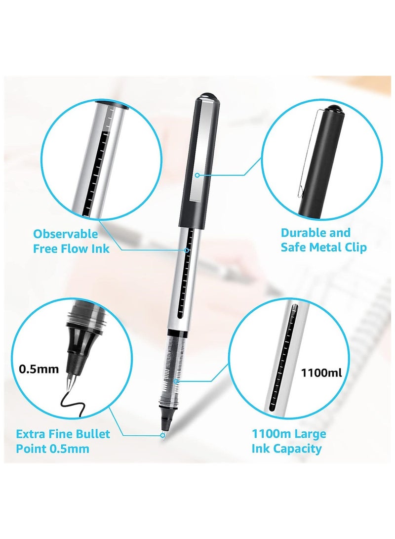 12 Pack 05mm Liquid Gel Pens Fine Point Black Ink Set for Students Office Writing Journaling and Note Taking - Image 4