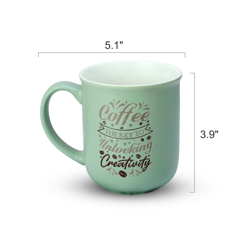 POSH Treck Premium Ceramic Coffee Mug Stylish Durable Microwave Safe Perfect for Espresso Frappe Ideal Gift for Coffee Lovers Housewarming Festival Elegant Everyday Mug Olive Green - Image 3