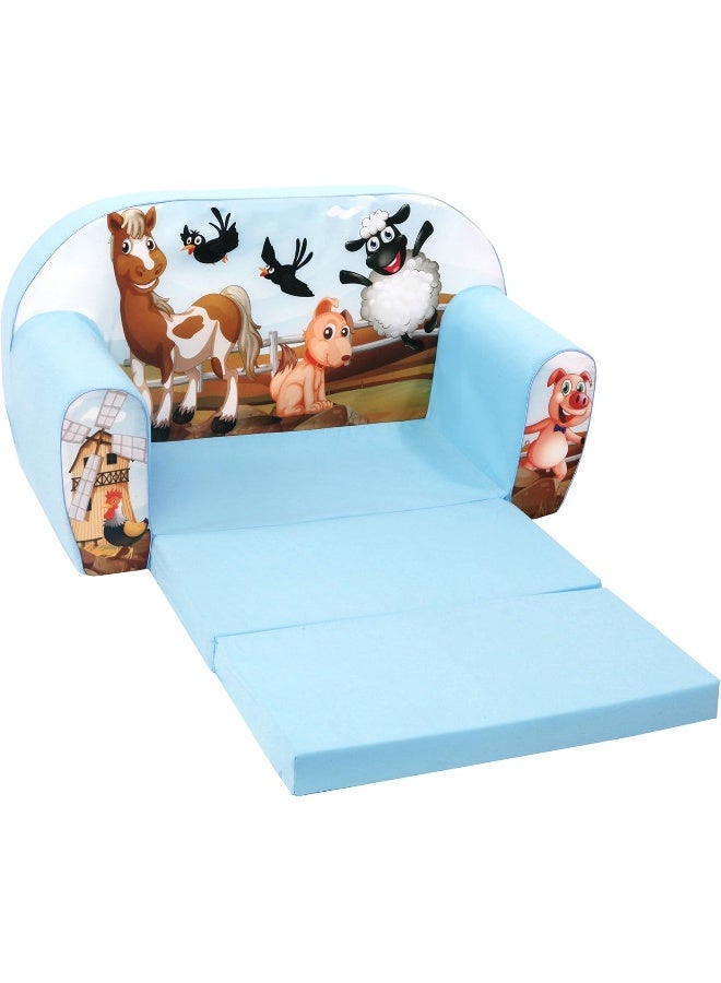 DELSIT Universal Children's Fold-Out Sofa - Farm Blue - Image 2