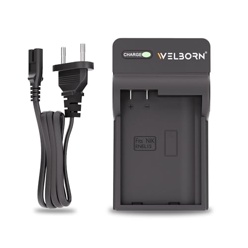 Welborn EN-EL15 Camera Battery Charger for Z7 Z7 Z6 Z6 Z5 D850 D810 D810E D810A D780 D750 D7500 D7200 D7100 D610 D600 D500 More - Image 1