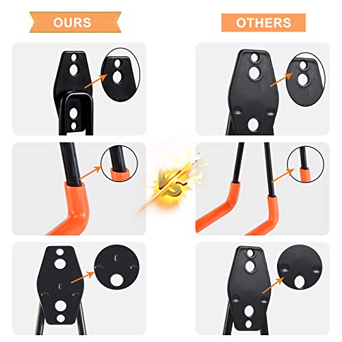AOBEN Garage Hooks Heavy Duty, Steel Garage Storage Hooks, Utility Tool Hangers and Combinable Wall Mount for Organizing Ladders, Bikes, Hoses, and More Equipment (Small J, 4 Pack) - Image 4