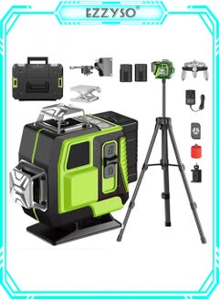 EzzySo 16-Line Laser Level with Tripod, 4d Automatic Leveling, 2 Batteries, with Adjustable Brightness  Remote Control, Multiple Brackets, 4x360° Cross Line Laser for Construction Project and Renovation  - Image 1