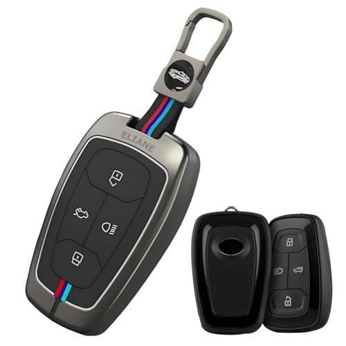 Eliane Car Accessories Key Cover Compitable for Tata Harrier Safari Nexon Altroz Tigor EV Punch Tiago EV Electric 4 Button Remote Key Metal (Push Start) - Image 1