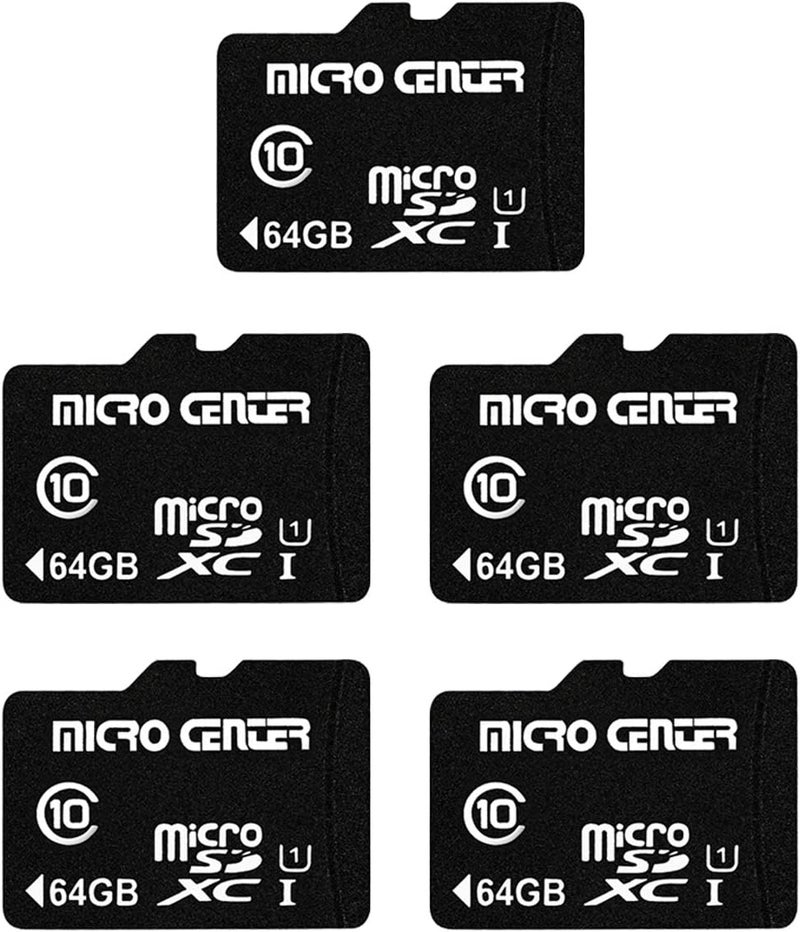 Micro Center 64GB Class 10 MicroSDXC Flash Memory Card with Adapter for Mobile Device Storage Phone, Tablet, Drone & Full HD Video Recording - 80MB/s UHS-I, C10, U1 (5 Pack) - Image 1