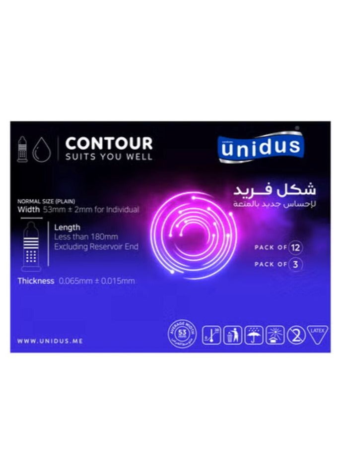 Unidus Condom - CONTOUR - Suits you Well - Lubricated Condoms for Men, Pack of 12 - Image 4