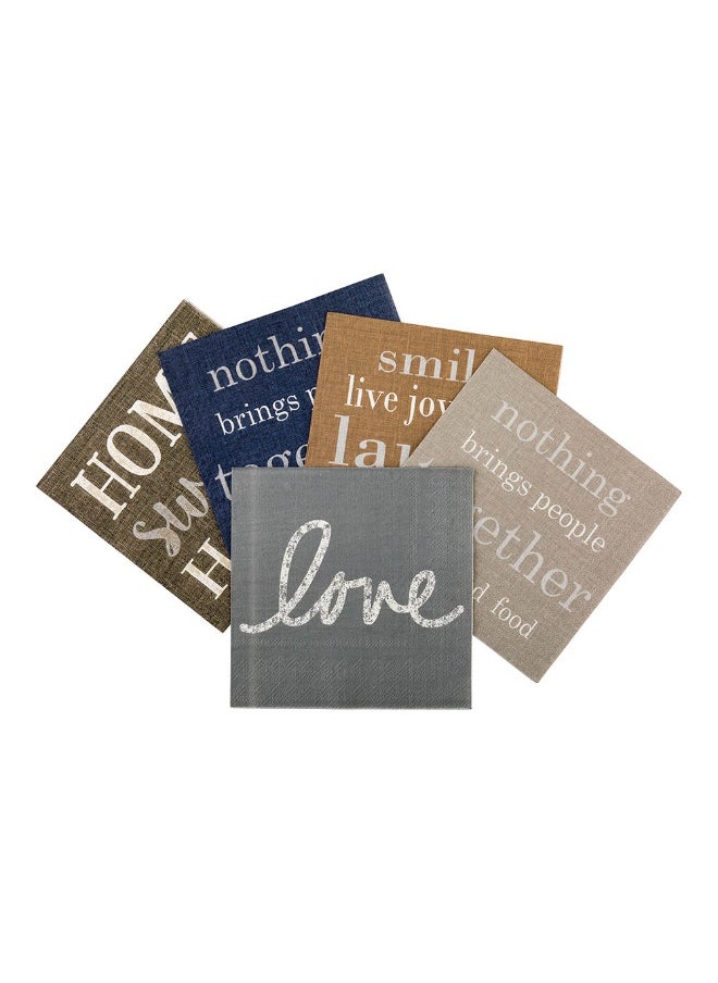 Restaurantware 13 Inch Paper Luncheon Napkins, 500 Love Script Design Printed Napkins - 3-Ply, Textured Edges, Gray Paper Decorated Napkins, Soft And Strong, For Parties Or Catering Events  - Image 1