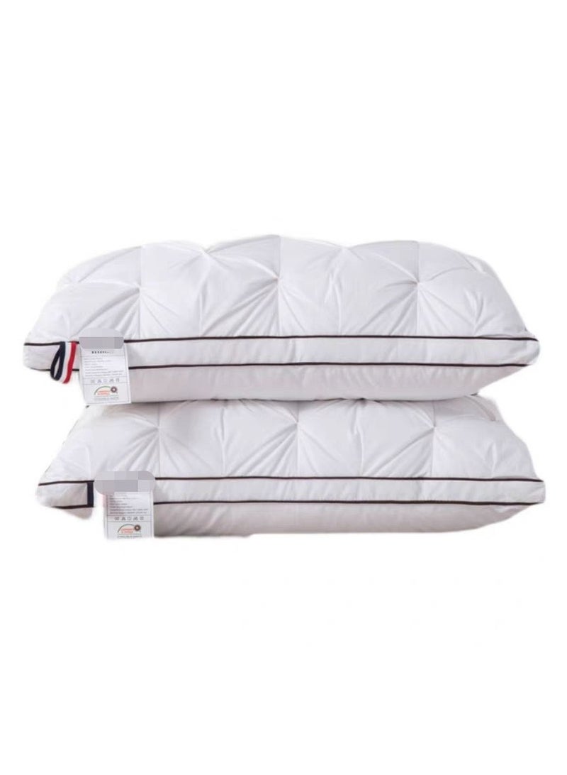 COMFY SOFT DOUBLE CORD HOTEL QUALITY FEATHER FILLING PILLOW- SET OF 2 - Image 2
