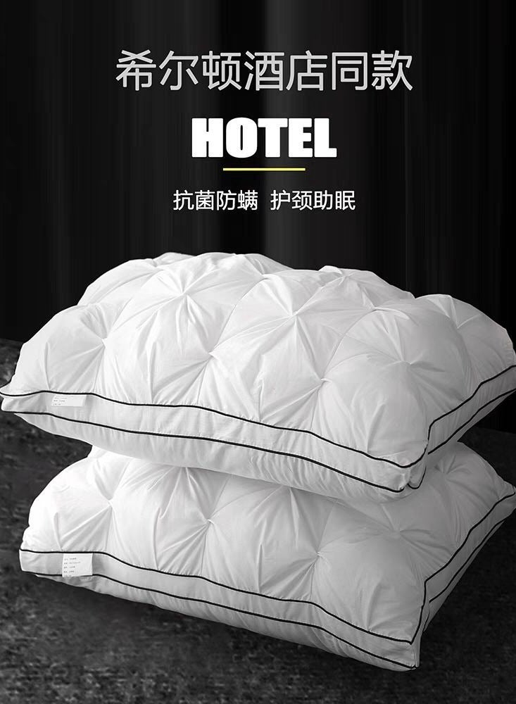 COMFY SOFT DOUBLE CORD HOTEL QUALITY FEATHER FILLING PILLOW- SET OF 2 - Image 3