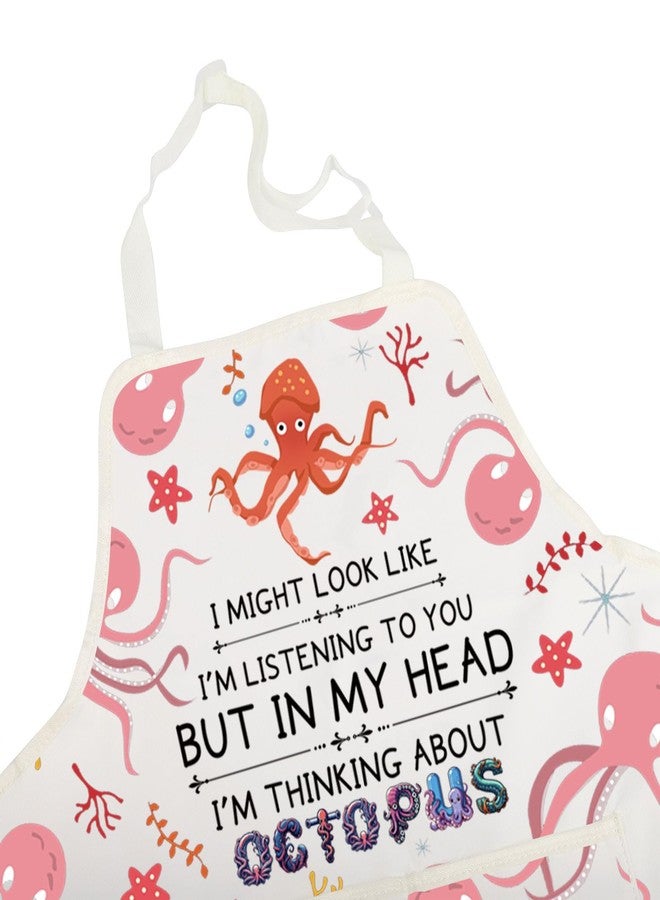 BNQL Octopus Apron with Pockets Octopus Gifts Octopus Lover Gifts Octopus Chef Gifts Octopus Kitchen Apron Octopus Baking Apron - Image 4