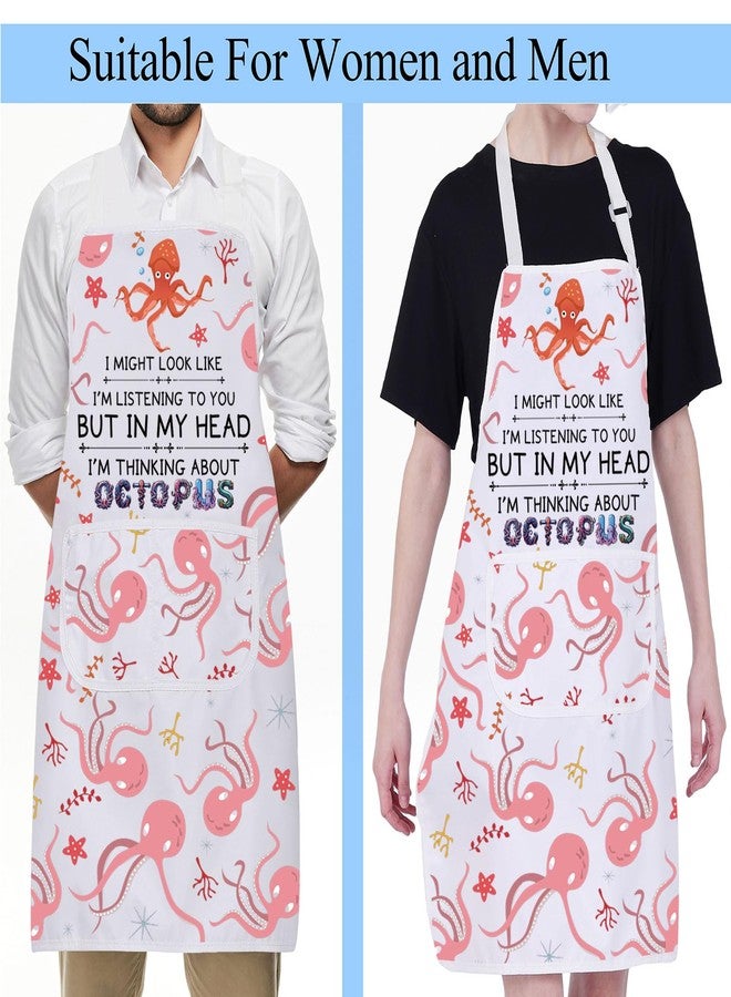 BNQL Octopus Apron with Pockets Octopus Gifts Octopus Lover Gifts Octopus Chef Gifts Octopus Kitchen Apron Octopus Baking Apron - Image 5